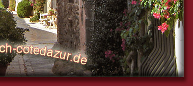 Grimaud, enge Gässchen, vielfältige provenzalische Blütenpracht an der Cote d' Azur, Bild 6 von 6